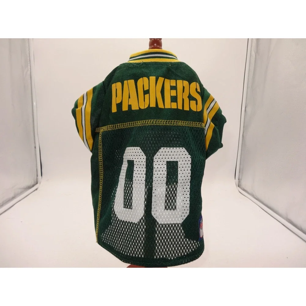 NFL Green Bay Packers Pet Jersey Green Yellow Mesh Dog Shirt Small